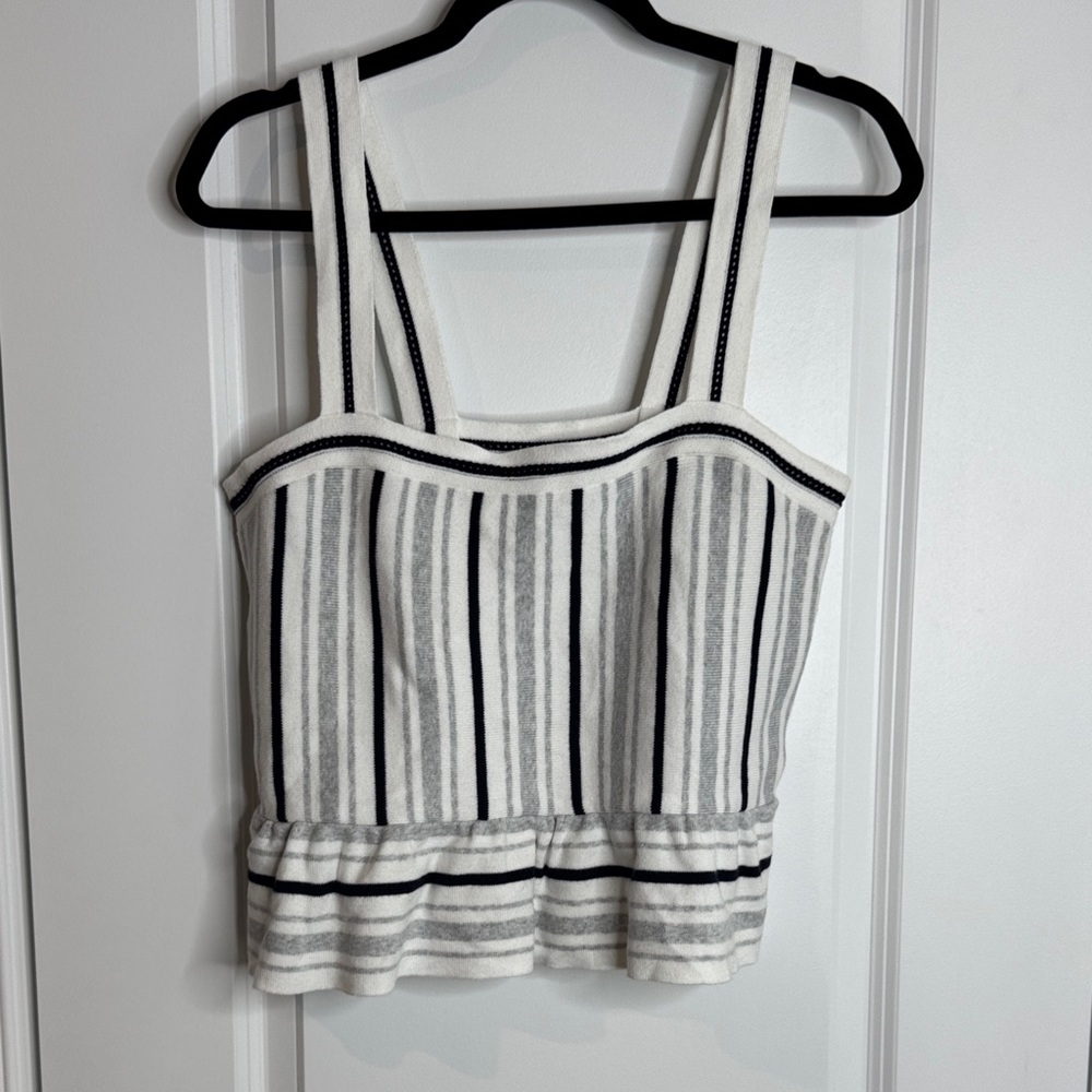 Banana Republic Black and White Striped Crop Top